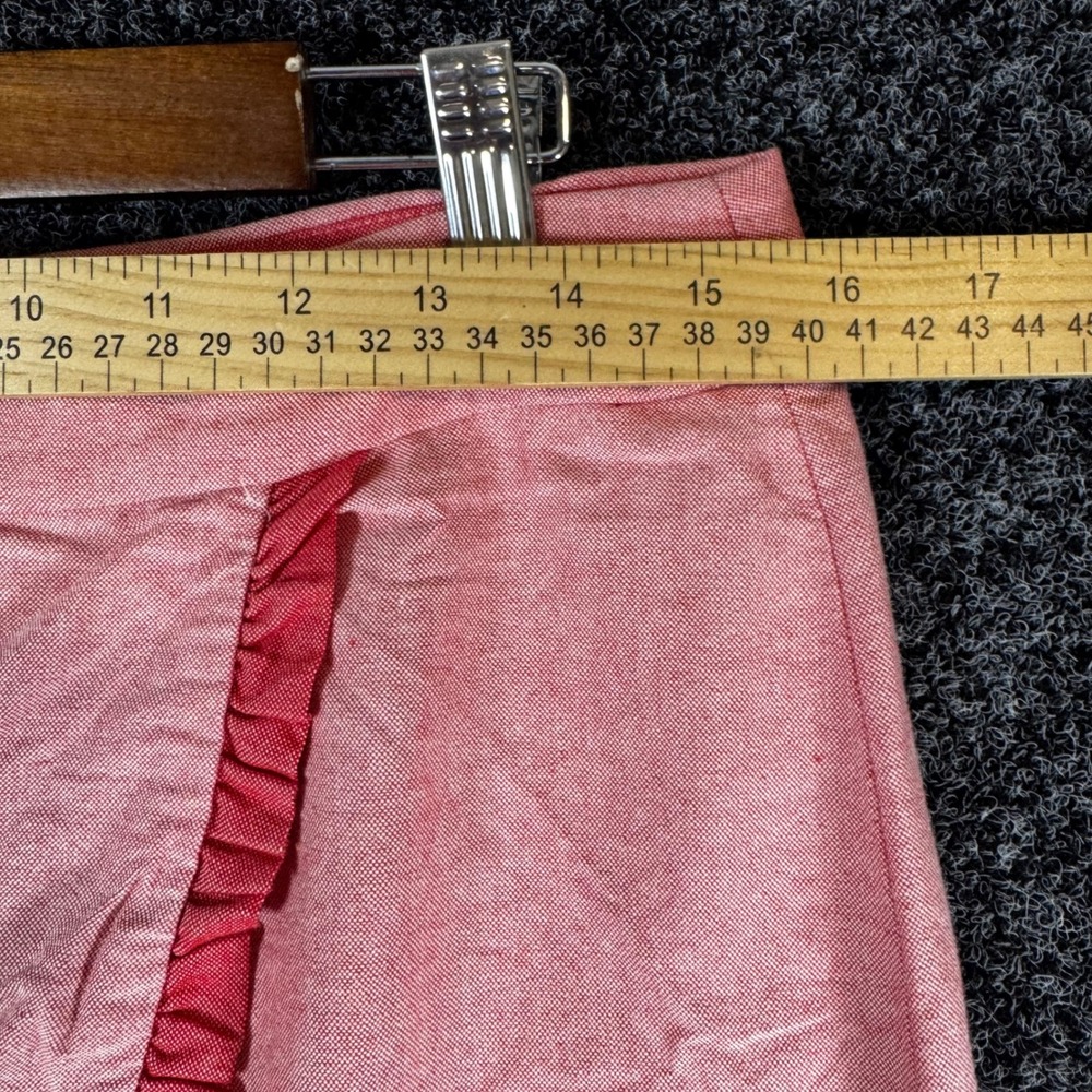 J.Crew Pink Oxford Cotton Ruffle Faux Wrap Skirt Size 8 H4868 SP 18 - Picture 5 of 6